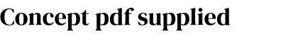 Concept pdf supplied 